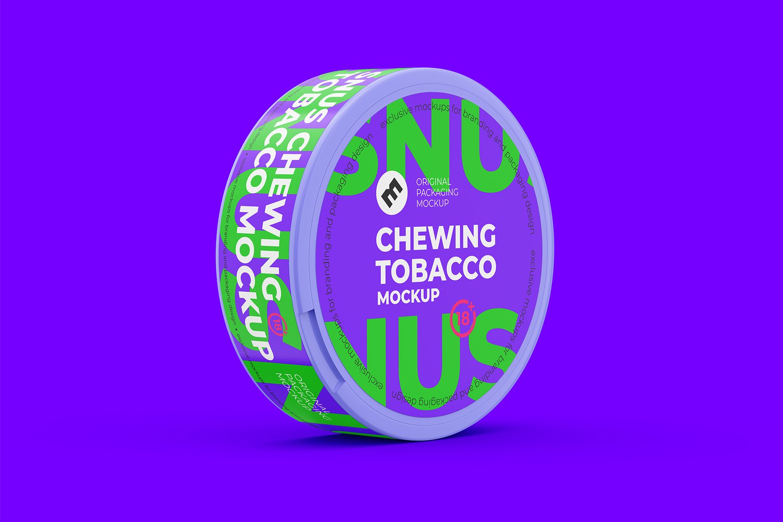 Snus Chewing Tobacco Can Mockup. With One Lock