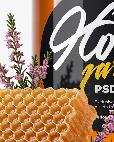 Clear Glass Jar with Heather Honey Mockup