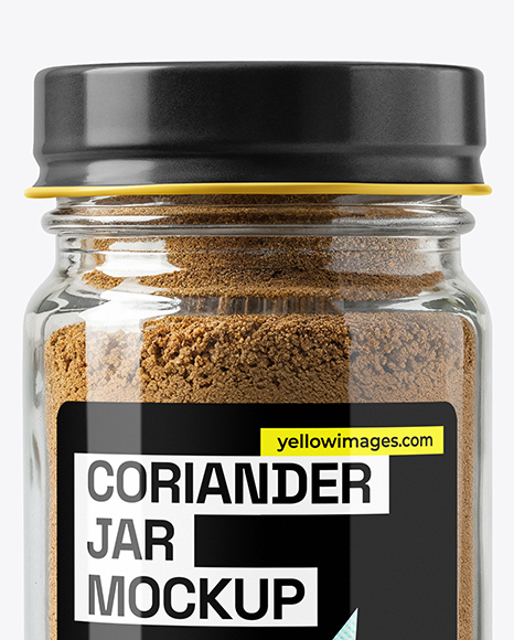 Glass Jar with Grounded Coriander Mockup