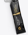 Opened Matte Stick Sachet with Liquid Mockup
