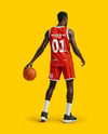 Black Man Wearing Full Basketball Kit Mockup