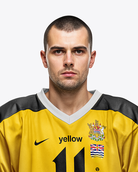 Man Wearing Full Ice Hockey Kit Mockup