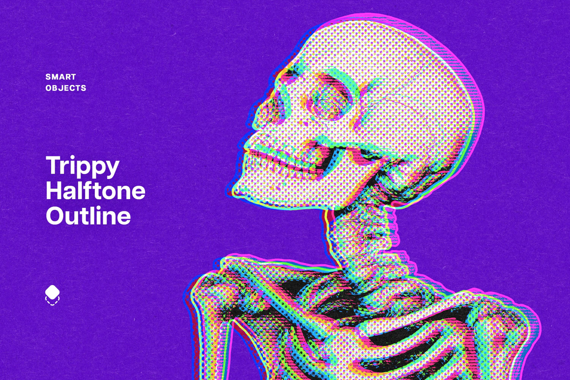 Trippy Halftone Outline Photo Effect