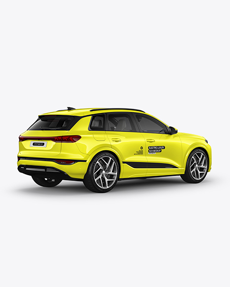 Electric Premium SUV Mockup - Back Half Side View - Vehicle wrap mockup