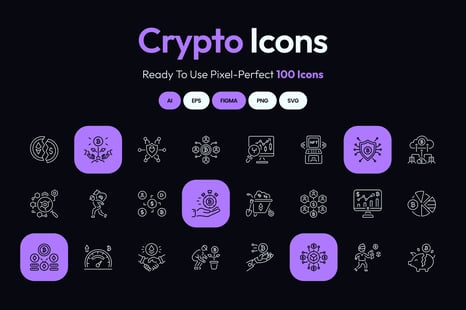 Crypto Icon Art Set