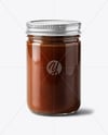 Jar with Chocolate Fudge Sauce Mockup