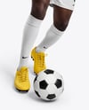 Afro-American Man Wearing Raglan Soccer Jersey and Shorts Mockup