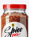 Plastic Spice Jar with Chili Pepper Flakes Mockup