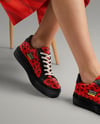 Woman Wearing Sneakers and Skirt Mockup
