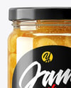 Clear Glass Jar with White Grape Jam Mockup