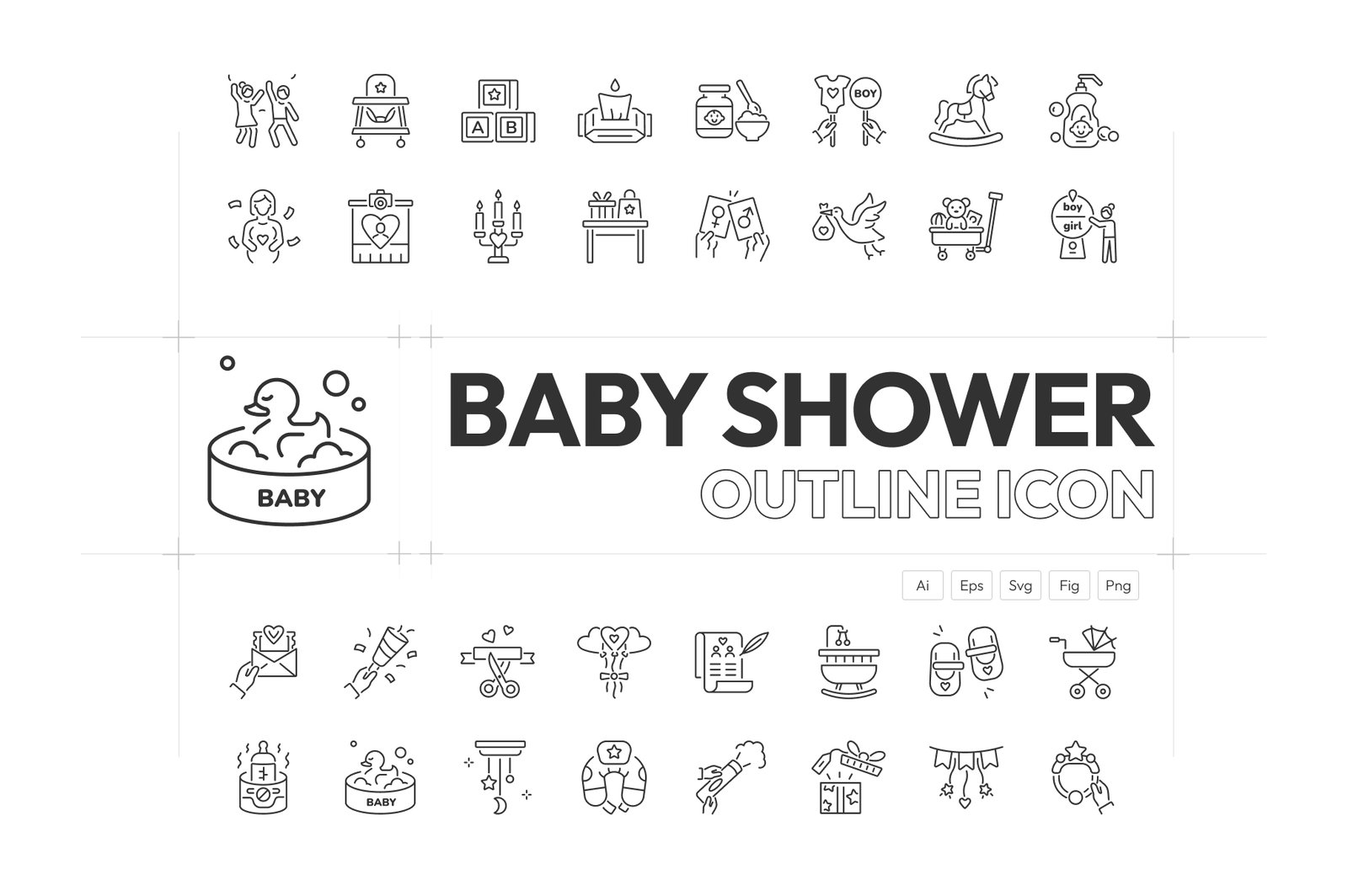 Baby Shower Vector Icons