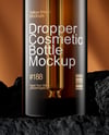 Amber Dropper Bottle on the Rock Mockup