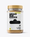 Clear Plastic Jar with Asafoetida Spice Mockup