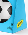 Corrugated Box With Soccer Ball Mockup