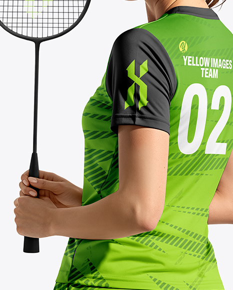 Woman Wearing Badminton Uniform Mockup
