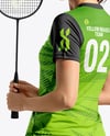 Woman Wearing Badminton Uniform Mockup