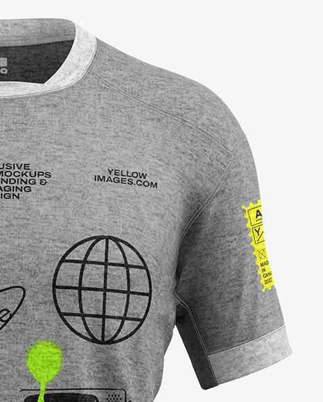 Heather T-Shirt Mockup - Front View