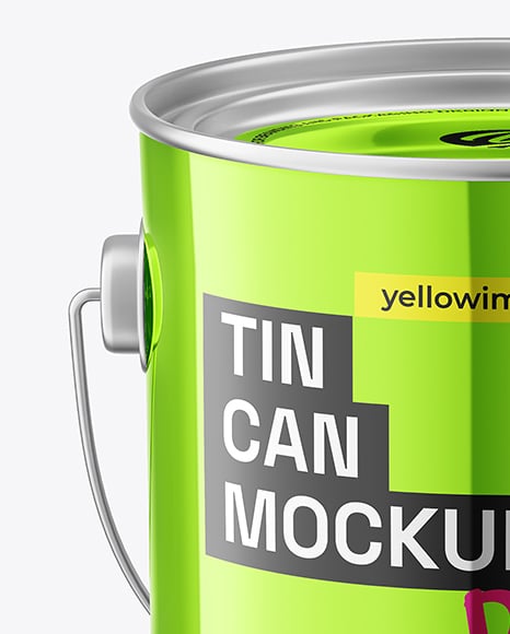 Paint Tin Can w/ Handle Mockup