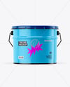 Glossy Tin Can W Metallic Handle Mockup