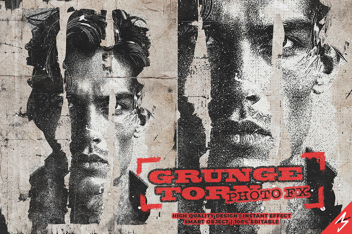 Grunge Torn Photo Effect
