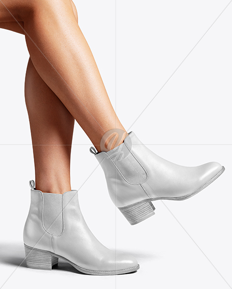 Chelsea Boots on Woman's Legs Mockup