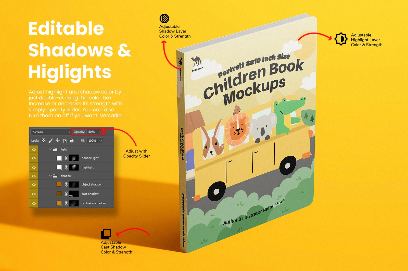 8x10 Inch Portrait - Children Book Mockup Set