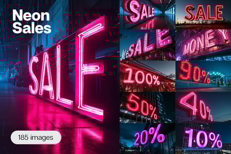 Neon Sales - Stock Photos