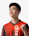 Asian Man Wearing Full Table Tennis Kit Mockup