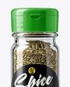 Clear Glass Spice Jar with Thyme Mockup