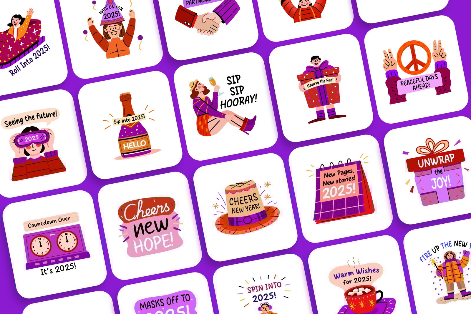 Animated New Year Stickers