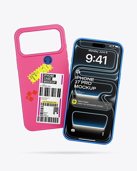 iPhone 17 Pro with Phone Case Mockup
