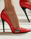Pair of Stilettos on Woman's Legs Mockup