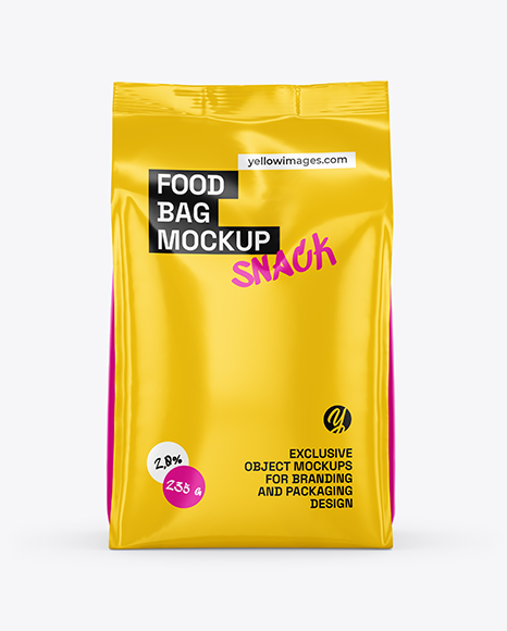 Glossy Food Bag Mockup