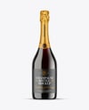Green Glass Red Champagne Bottle Mockup