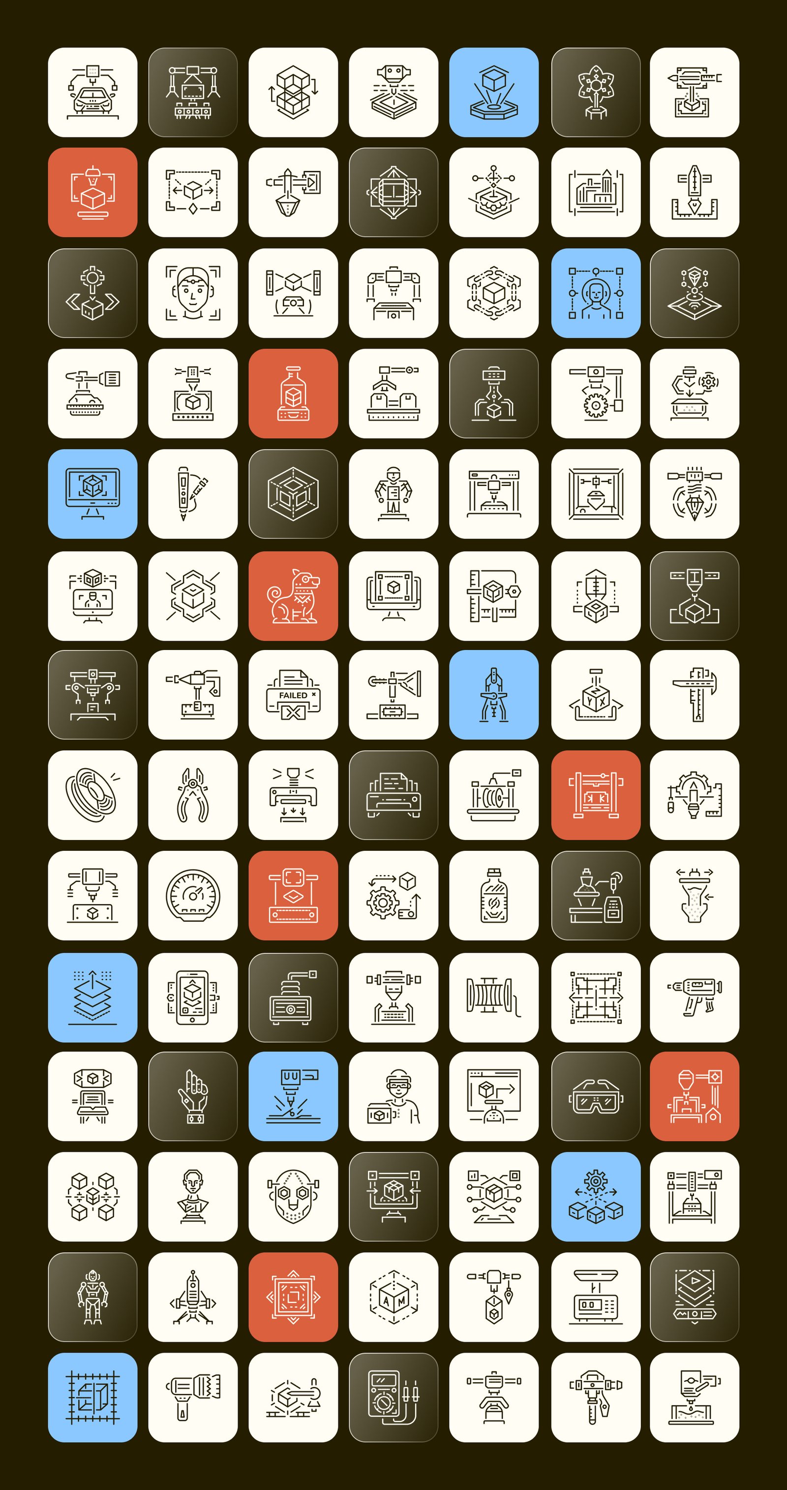 3D Printing Icon Set