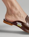 Pair of Mules on Woman's Legs Mockup