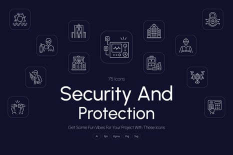 Security and Protection Icon Set - Service clipart
