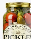 Glass Jar Filled Pickles and Pickled Tomatoes Mockup