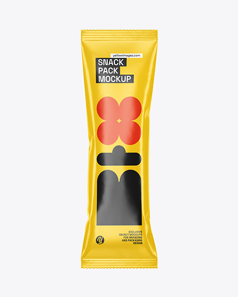 Glossy Snack Pack Mockup - Cookie packaging mockup