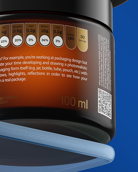 Two Amber Cosmetic Jars on the Glass Mockup