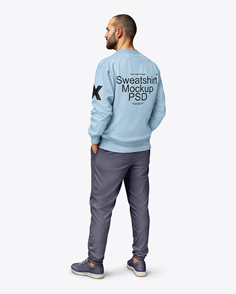 Man Wearing a Sweatshirt and Pants Mockup - Blank sweatshirt mockup