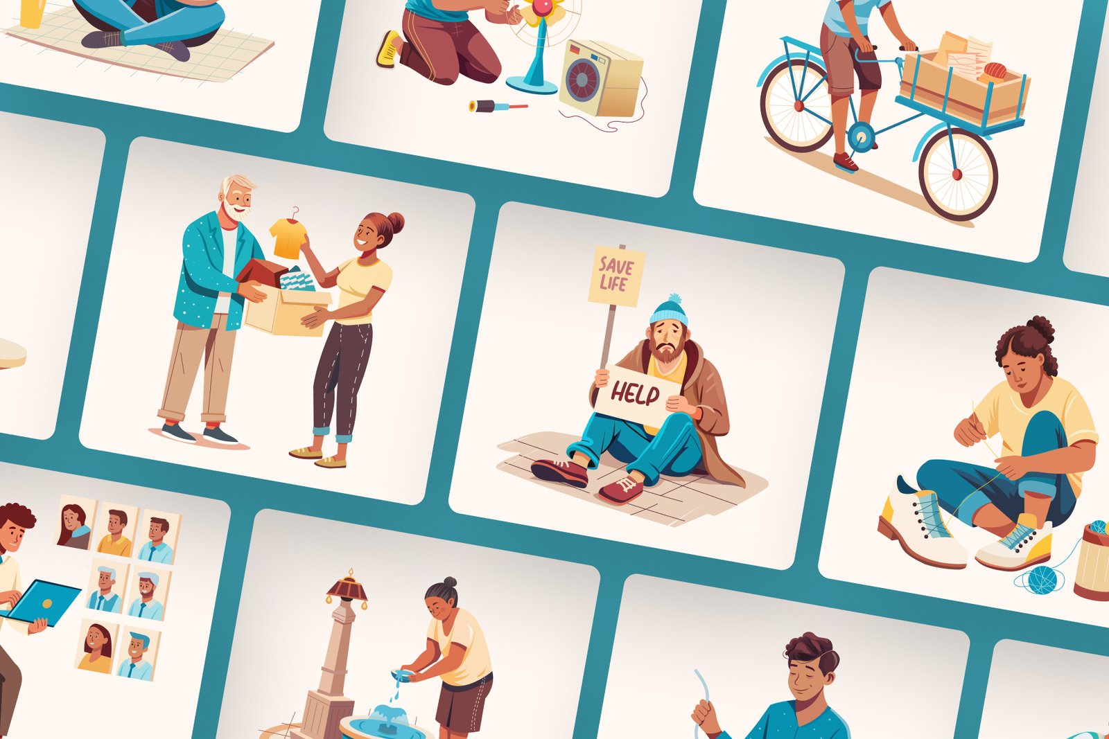 Illustration Poor People