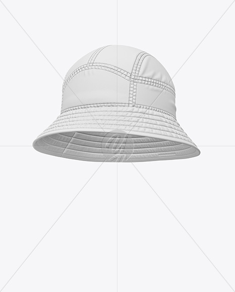 Twill Bucket Hat Mockup - Front Half Side View