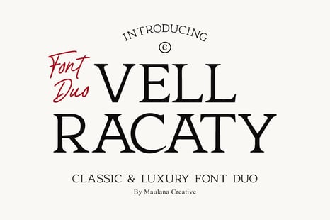 Vell Racaty Classic Luxury Font Duo