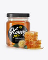 Glass Jar with Eucalyptus Honey Mockup