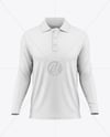 Men's Long Sleeve Polo Shirt Mockup - Front View