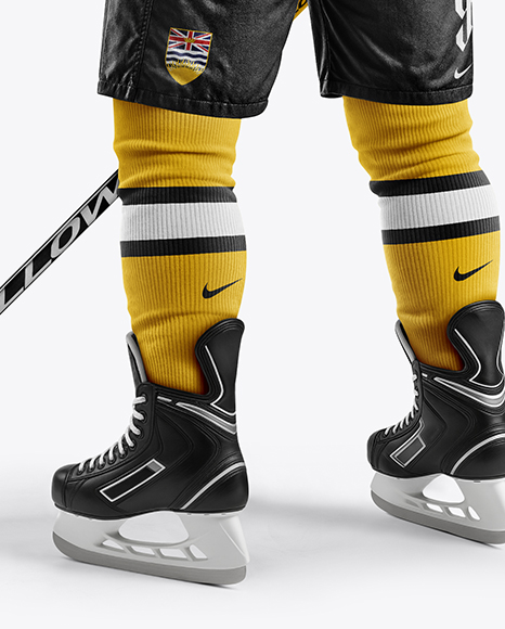 Man Wearing Full Ice Hockey Kit Mockup