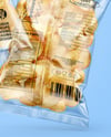 Clear Plastic Snack Bags with Potato Chips Mockup