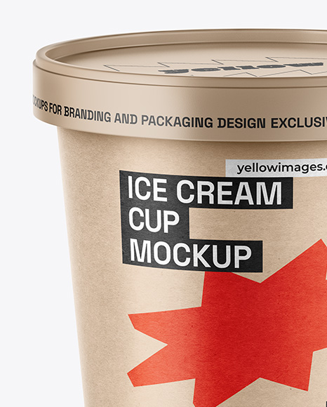 Kraft Paper Ice Cream Cup Mockup