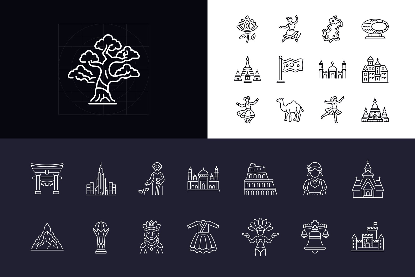 Country Icon Art Set